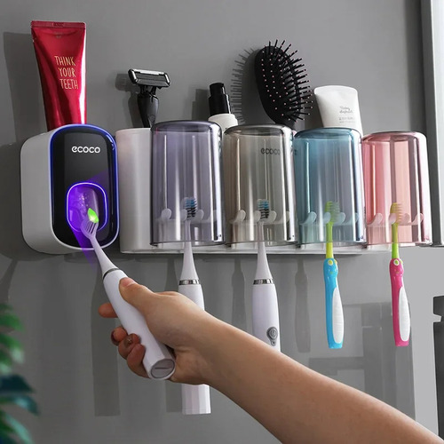 Toothbrush Holder Ecoco Four Cups With Squeezer
