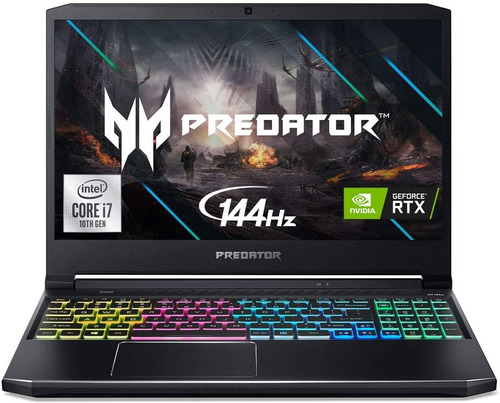 Imagen 1 de 10 de Notebook Acer Predator I7 10ma 16gb Ssd512 Rtx3060 144hz 15