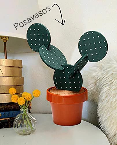 Juego De 6 Posavasos Absorbentes Cactus Para Bebidas