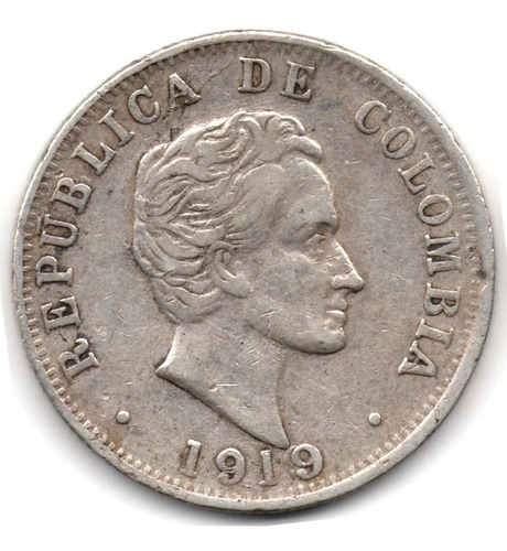 50 Centavos 1919/9 Medellín Plata