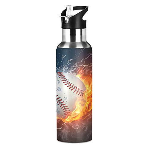 Botella De Agua Con Aislamiento Al Vacio Diseño De Beisbol