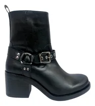 Comprar Botin Cierre Lateral Moda Biker Hebilla Tacón Ancho Urbanos