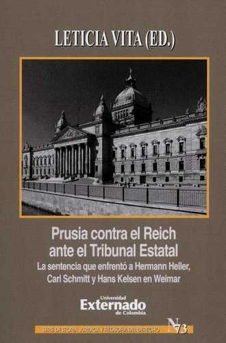 Libro Prusia Contra El Reich Ante El Tribunal Estatal. La S