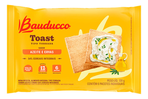 Torrada Toast Bauducco Integral Azeite E Ervas Cereale 128g 