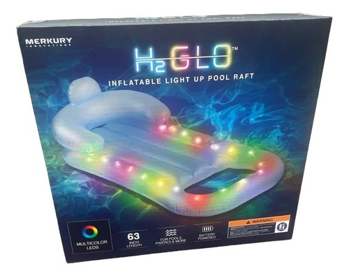 Flotador Con Luz Led Salvavidas P Alberca Grande Multicolor Color Blanco