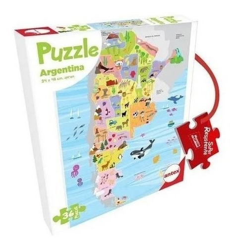 Imagen 1 de 3 de Puzzle Rompecabezas Antex Argentina 36 Piezas