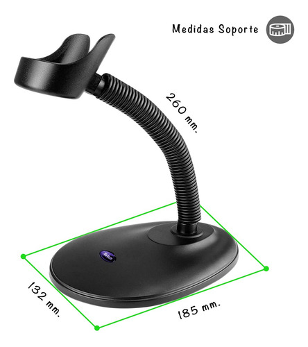 Imagen 5 de 10 de Lector Codigo Barras Laser Inalambrico Conexion Usb Soporte.
