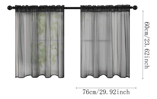 Cortina Corta De Color Liso Para Cocina, Baño Y Baño, Thin H