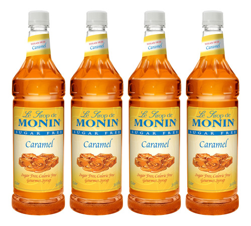 Monin Sugar - Jersey De Caramelo, 1 Litro, Paquete De 4