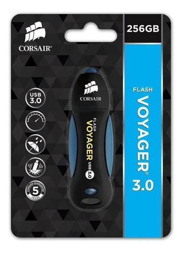 Pendrive Corsair De 256gb Usb 3.0 Cmfvy3a Negro Y Azul