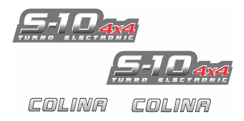 Kit Adesivos S10 Colina 4x4 Turbo Electronic 4 Peças