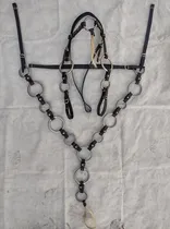 Comprar Kit Preto Peitoral E Cabeçada Couro Leg. Argolas Traia Mula