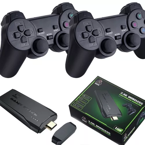 Vídeo Game Stick 4K 10 mil jogos 2 Controles Sem Fio