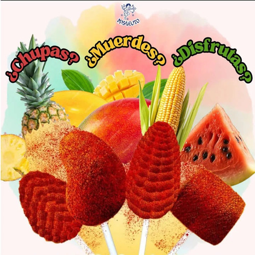 Paleta Chile Surtida 40 Pz Miguelito Elote Piña Sandia Mango
