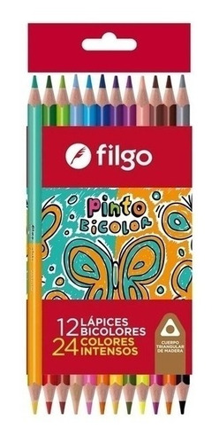 Lapices De Colores Filgo Pinto Bicolor X12 (x2caja)