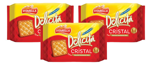 Biscoito Delicita Cristal - Kit 3 Pacotes- Vitarella