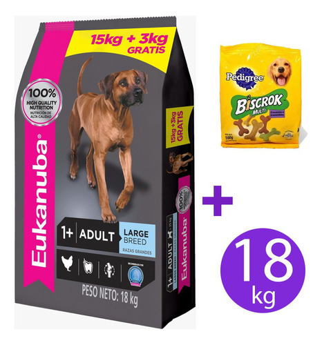 Eukanuba Adulto Razas Grandes 18kg Mas Envio