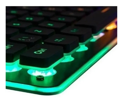 Imagen 3 de 4 de Teclado gamer Noganet NKB-560 QWERTY español España color negro con luz RGB