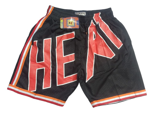 Short Nba Miami Heat Negro Y Rojo