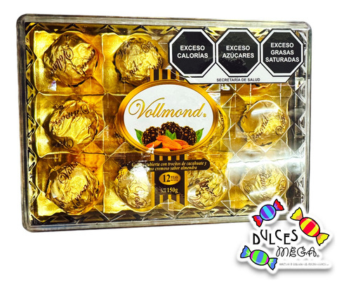 Vollmond Trufa Cacahuate Y Almendra Tipo Ferrero C/12