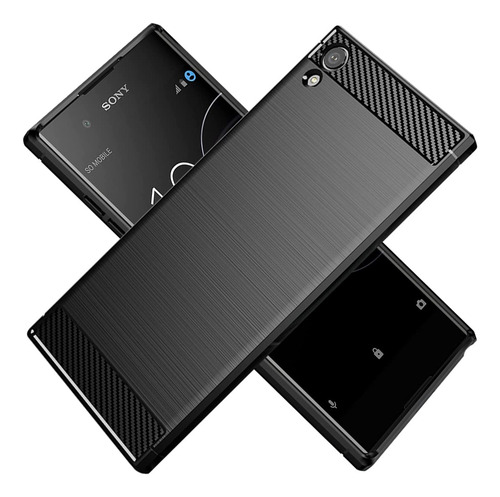 Case Funda Silicona Fibra De Carbono Sony Xperia Xa1