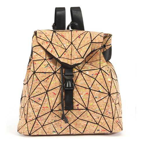 Mochila Corcho Geometrica Vegana Ecologica Para Mujer