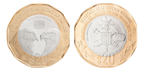 Nuevas Monedas 20 Pesos México Dodecagonales Sin Circular