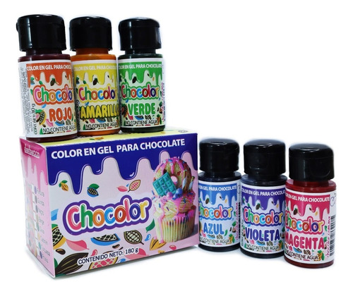 Kit 6 Colorantes Para Chocolate Gel Liposolubles