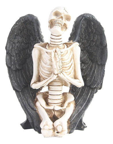 Resina Cráneo Estatua De Ángel Realista Los 9.5x14x15cm