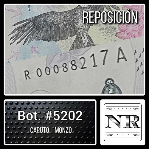 Reposición - Argentina - $ 50 - Año 2018 - Bot #5202 - C | M