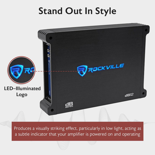 Amplificador Mono Rockville Db12 2000w 2 Ohmios Automóvil