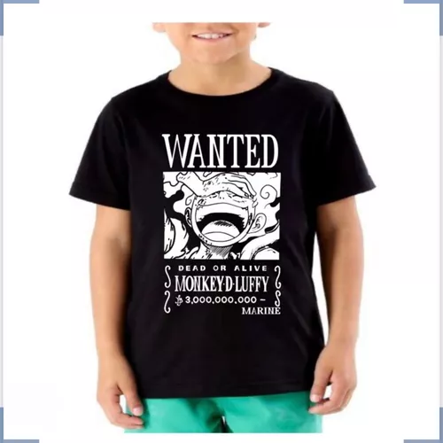 CAMISETA 100% ALGODÃO - WANTED LUFFY GEAR 5