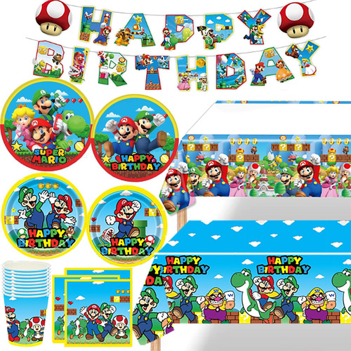  Suprimentos Para Festa De Aniversário Do Mario, Banner De 1