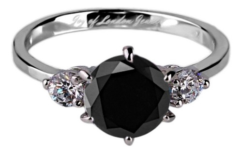 Anillo Oro 14k Certificado Diamante Negro Mod Illusion