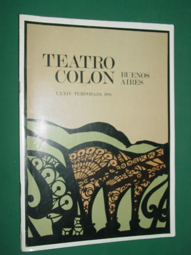 Programa Teatro Colon Buenos Aires Temporada 1981