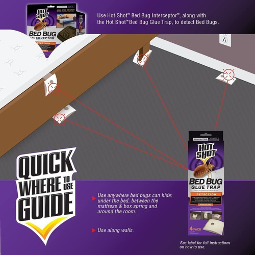 Hot Shot Bed Bug Glue Trap Chinches De Cama Americano