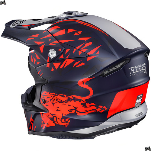 Capacete Hjc Off I50 Red Bull Preto E Vermelho Tamanho 56