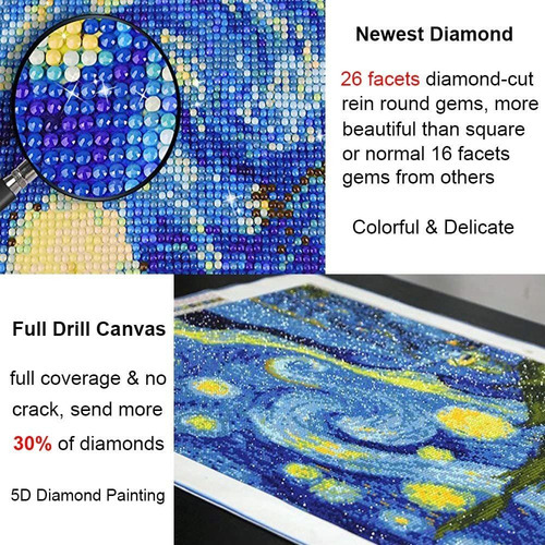 Pintura Diamante 5d Taladro Completo Grande 40x50cm Van Gogh