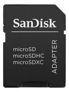Adaptador de tarjeta de memoria micro SD Sandisk para tarjeta SD negra
