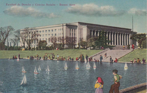 Buenos Aires 1955 Postal Terley De Facultad Derecho Color