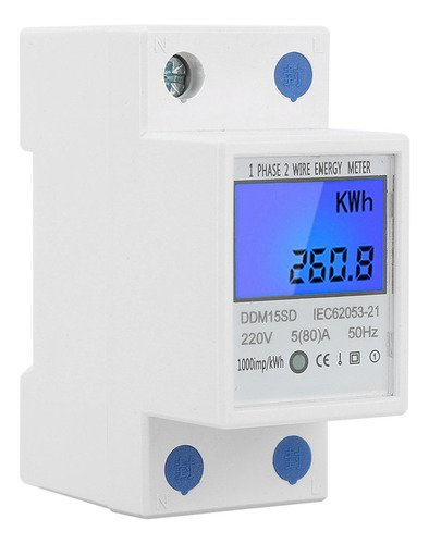 Medidor Digital Kwh 5-80a Ddm15sd Con Luz Led