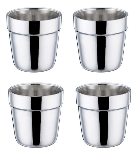 Tazas De Caf Teamfar, Acero Inoxidable, Apilables, 6 Oz