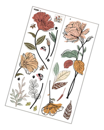 Xx Flores Rústicas Adesivos De Parede Decoração De Casa,