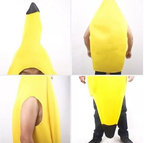 Disfraz Banana Ws Store Con Capucha - Algodón Espuma, Talla L - Envío Inmediato