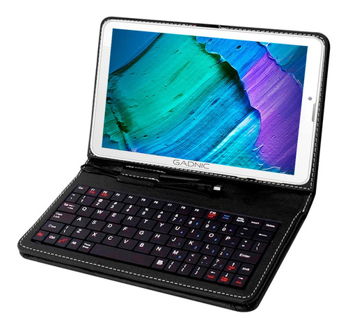 Tablet Celular Gadnic Gamer Con Chip Dual Sim 3g + Funda Con Teclado