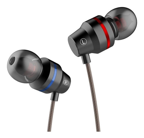 Auriculares Negros In-ear Cables Micrófono Celular Pc Black