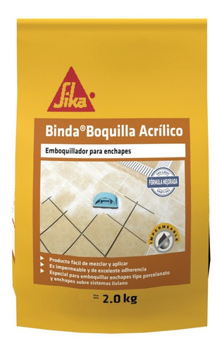 Sika Binda Boquilla Acrílico Mortero Impermeable Blanco 2kg