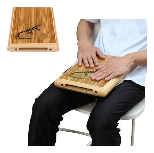 Cajon Gecko Travel Zebra Wood Com Cordas Internas De Guitarr