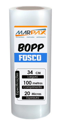 Imagem 1 de 3 de Bopp Fosco Para Laminação Bobina A3 34cmx100m Marpax 01un