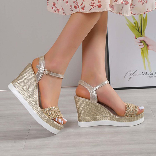 Sandalias Con Plataforma Y Cuña Para Mujer, Zapatos Casuales